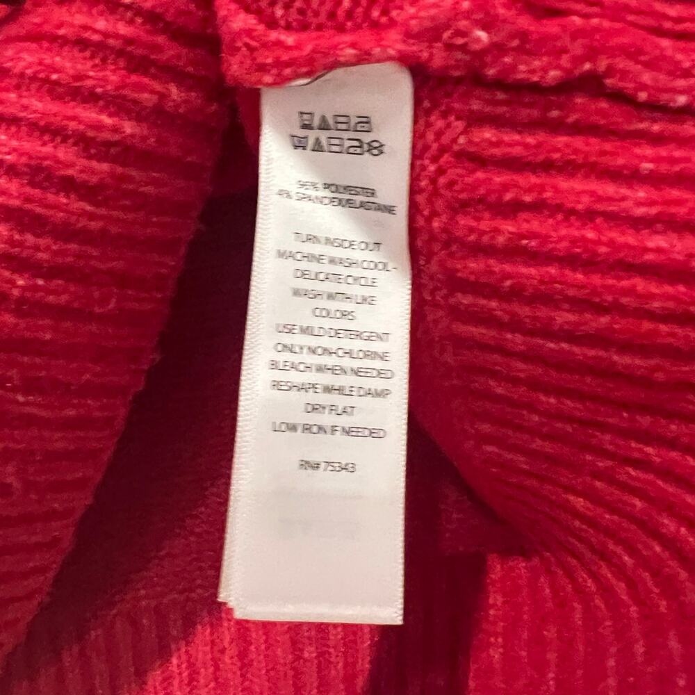 Joie Mock Neck Cable knit Pullover Sweater Long Sleeve Raspberry Red Size S NWOT - Picture 10 of 13